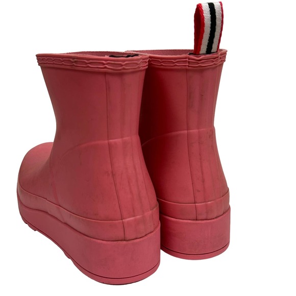 Hunter Barbie Pink Platform Chunky Pull On Rain Boots 10 - Picture 5 of 6